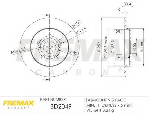 FREMAX BD2049 гальмівний диск