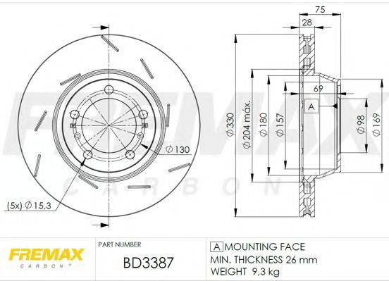 FREMAX BD3387 гальмівний диск