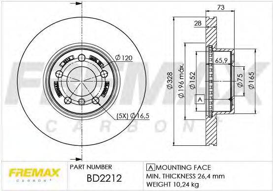 FREMAX BD2212 гальмівний диск