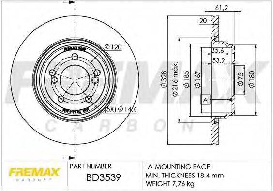 FREMAX BD3539 гальмівний диск