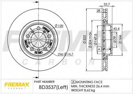 FREMAX BD3537 гальмівний диск