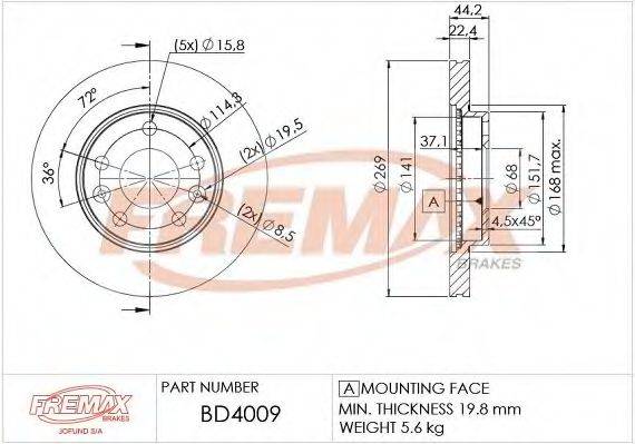 FREMAX BD4009 гальмівний диск