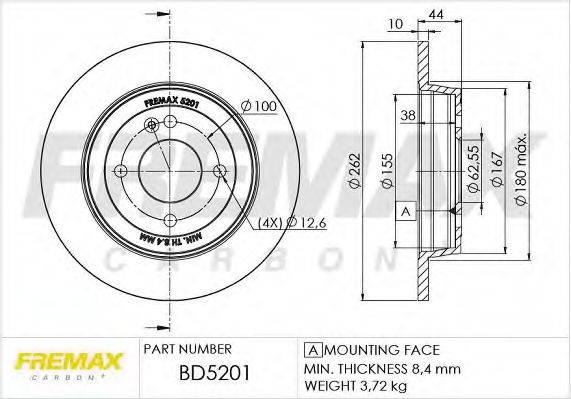 FREMAX BD5201 гальмівний диск