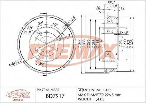 FREMAX BD7917 Гальмівний барабан