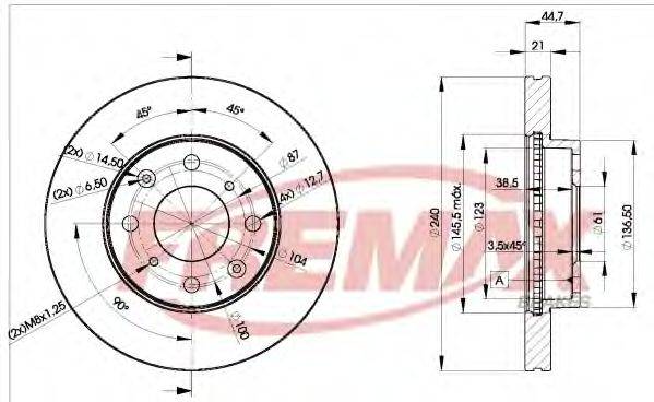 FREMAX BD1701 гальмівний диск