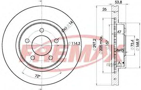 FREMAX BD5386 гальмівний диск