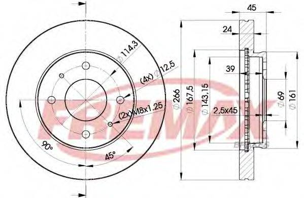 FREMAX BD6080 гальмівний диск