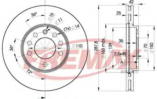 FREMAX BD9043 гальмівний диск