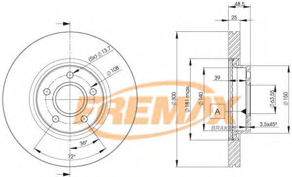 FREMAX BD3937 гальмівний диск