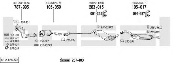 BOSAL 01215650 Система випуску ОГ