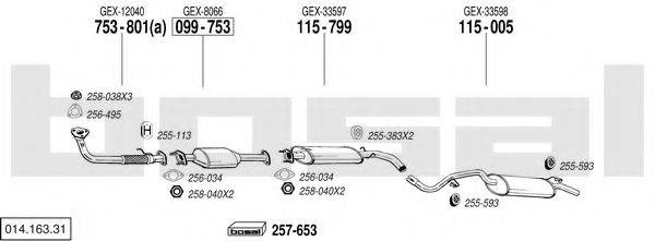 BOSAL 01416331 Система випуску ОГ