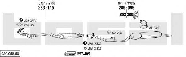 BOSAL 02005850 Система випуску ОГ