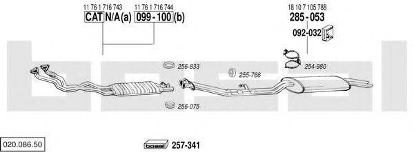 BOSAL 02008650 Система випуску ОГ