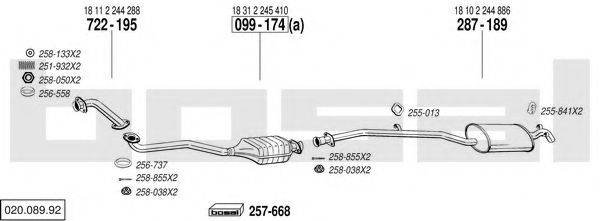 BOSAL 02008992 Система випуску ОГ