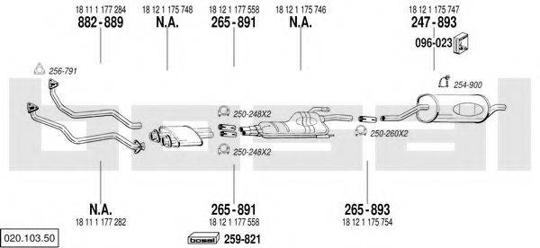 BOSAL 02010350 Система випуску ОГ