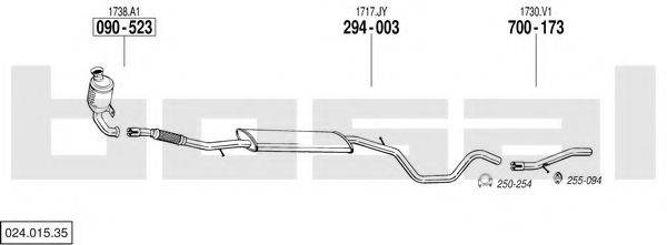 BOSAL 02401535 Система випуску ОГ