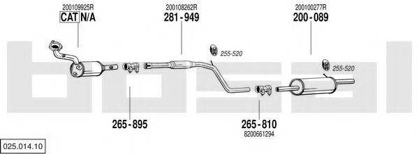 BOSAL 02501410 Система випуску ОГ