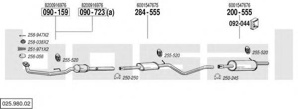 BOSAL 02598002 Система випуску ОГ