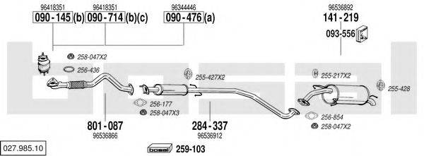 BOSAL 02798510 Система випуску ОГ