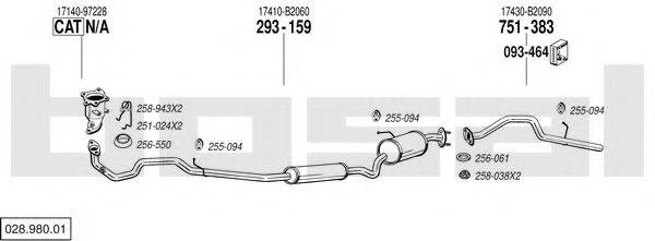 BOSAL 02898001 Система випуску ОГ