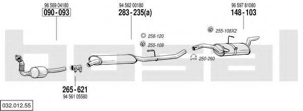 BOSAL 03201255 Система випуску ОГ