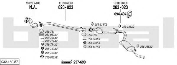 BOSAL 03216957 Система випуску ОГ