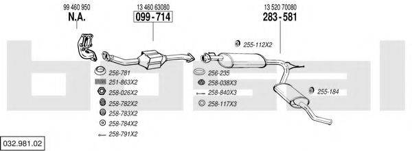 BOSAL 03298102 Система випуску ОГ