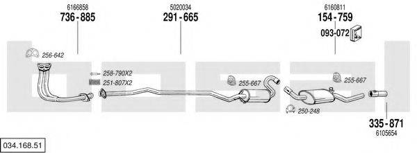 BOSAL 03416851 Система випуску ОГ