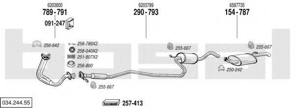 BOSAL 03424455 Система випуску ОГ