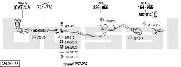 BOSAL 03424483 Система випуску ОГ