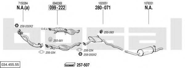 BOSAL 03445555 Система випуску ОГ