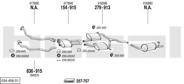 BOSAL 03445651 Система випуску ОГ