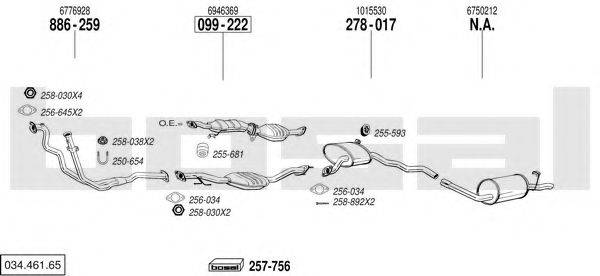 BOSAL 03446165 Система випуску ОГ