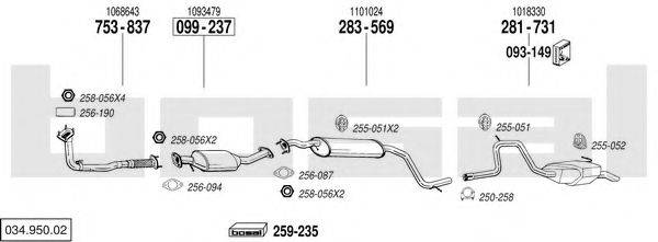 BOSAL 03495002 Система випуску ОГ