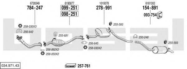 BOSAL 03497143 Система випуску ОГ