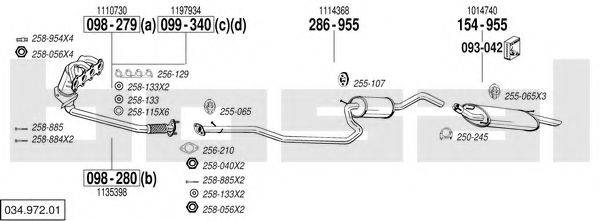 BOSAL 03497201 Система випуску ОГ