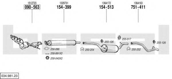 BOSAL 03498123 Система випуску ОГ