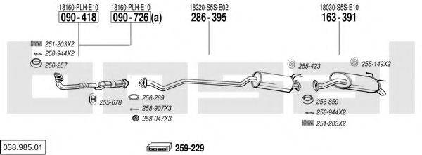 BOSAL 03898501 Система випуску ОГ