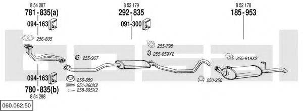 BOSAL 06006250 Система випуску ОГ