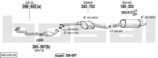 BOSAL 06023000 Система випуску ОГ