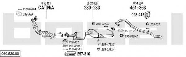 BOSAL 06052080 Система випуску ОГ