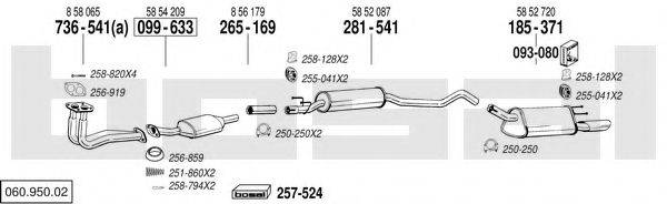 BOSAL 06095002 Система випуску ОГ