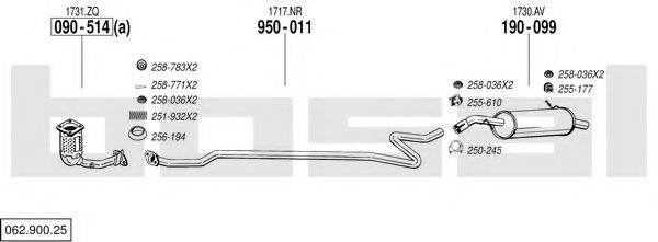 BOSAL 06290025 Система випуску ОГ