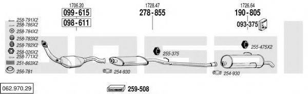 BOSAL 06297029 Система випуску ОГ