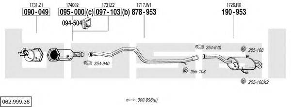 BOSAL 06299936 Система випуску ОГ