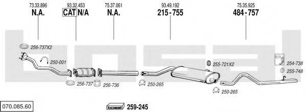 BOSAL 07008560 Система випуску ОГ