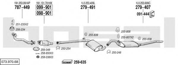 BOSAL 07397068 Система випуску ОГ