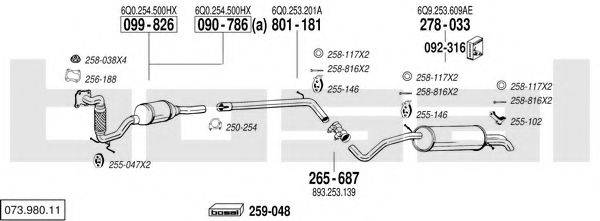 BOSAL 07398011 Система випуску ОГ