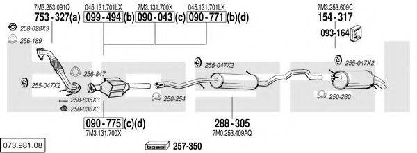 BOSAL 07398108 Система випуску ОГ