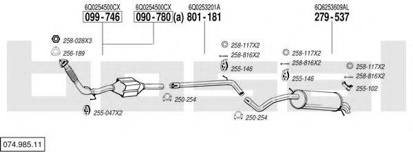 BOSAL 07498511 Система випуску ОГ